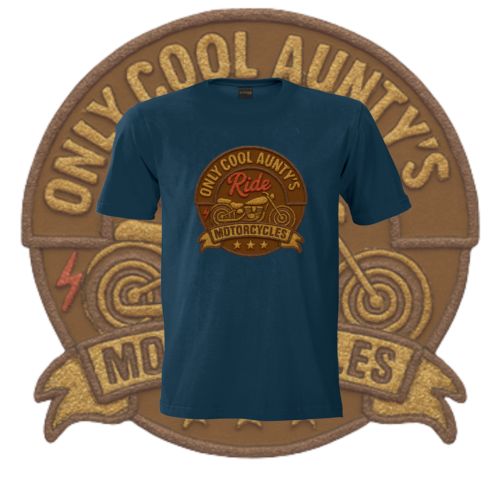 Only Cool Aunty’s Biker Crest Tee - Image 5