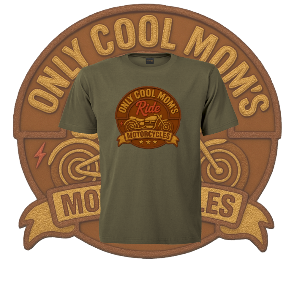 Only Cool Mom’s Motorcycle Crest Tee - Image 3